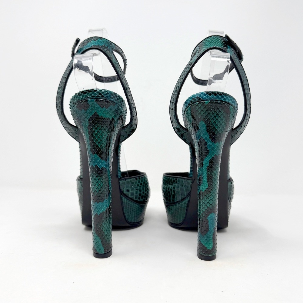 Gucci Python Platform Heels Green Statement Pumps Size‎ 38 - Picture 5 of 11